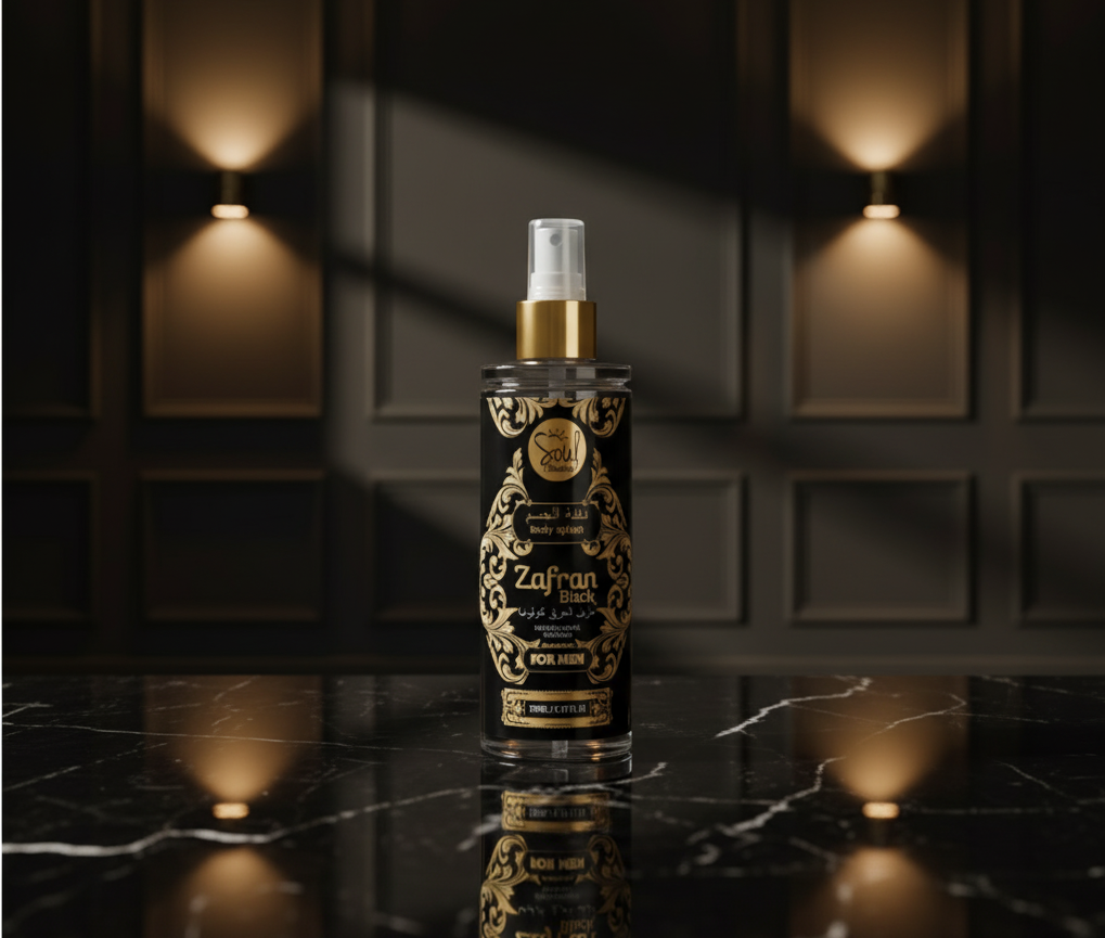 Body Splash Zafran Black 200 ml – Soul Cosméticos | Elegância oriental masculina 🖤