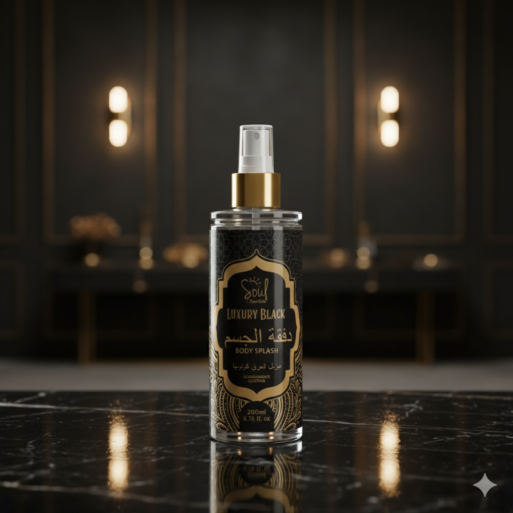 🌹 Body Splash Luxury Black Soul 200ml – Elegância, Mistério e Sedução Feminina 💎✨