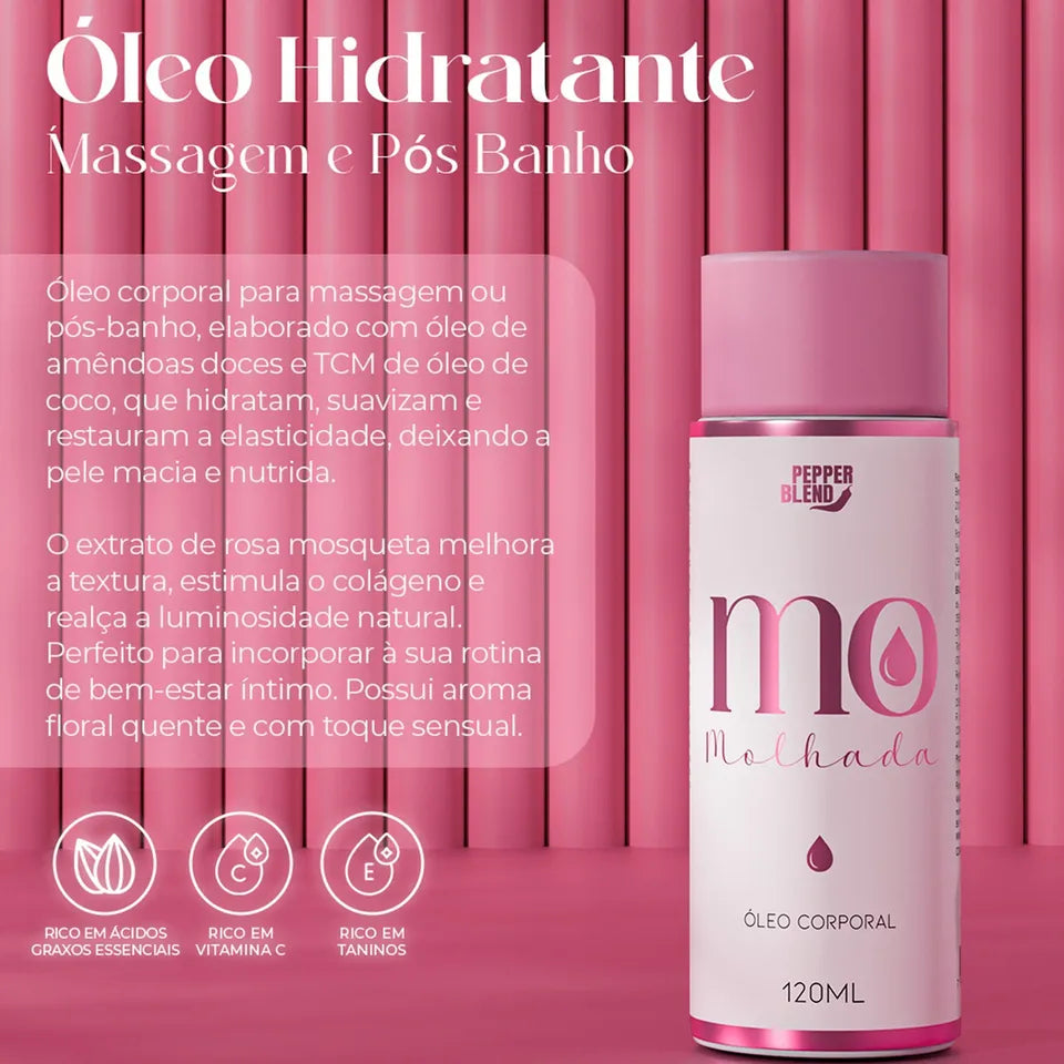 Óleo Hidratante para Massagem e Pós Banho Mo Molhada 120 ml – Pepper Blend